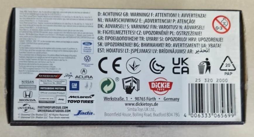 Jada Fast & Furious Tegos Pontiac Firebird Die Cast Model Car NIB 1:32